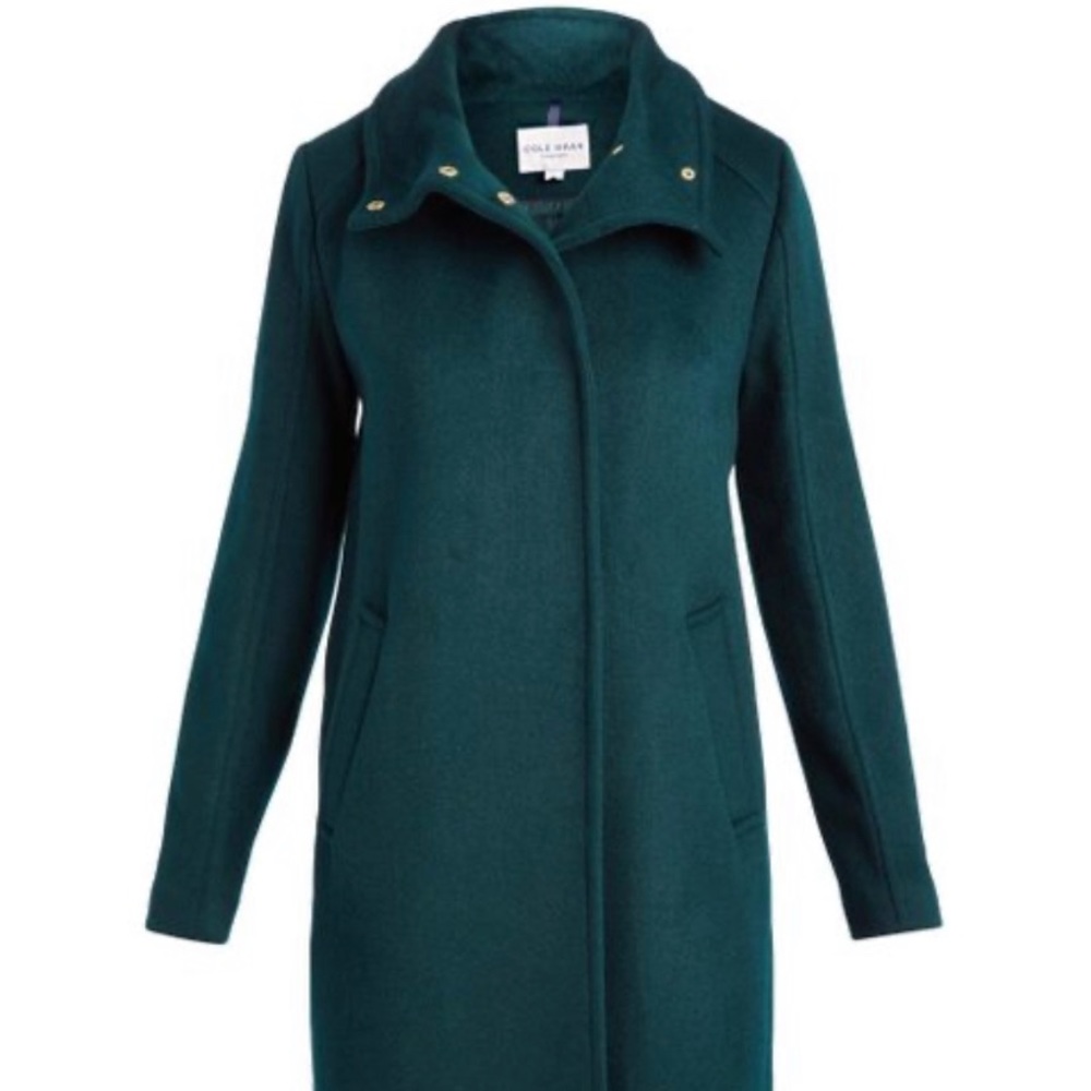 Cole Haan Petroleum Snap Wool-Blend Car Coat